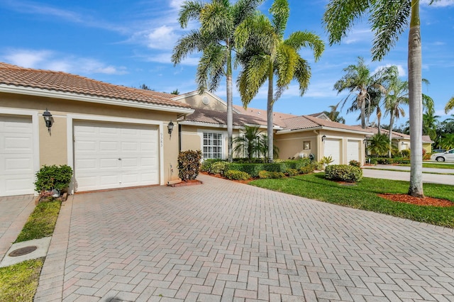 view of front of house with a garage