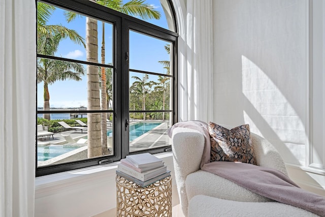 living area featuring plenty of natural light