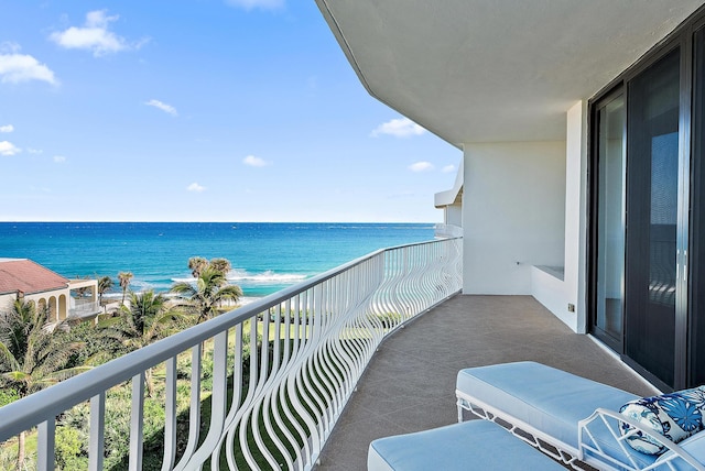 balcony with a water view