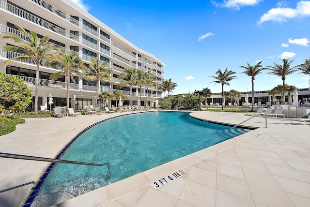 view of pool with a patio