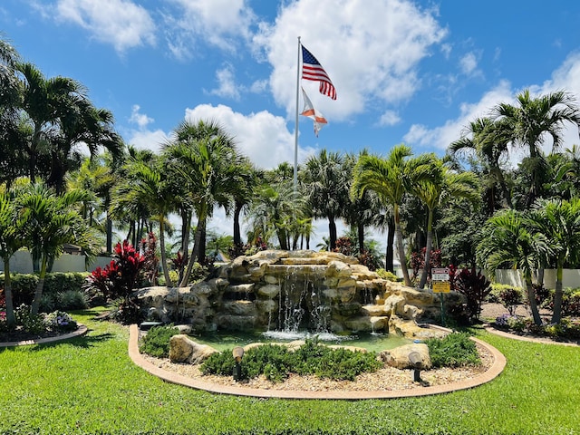 view of community featuring a lawn