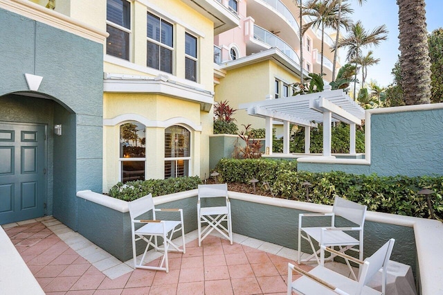 view of patio / terrace featuring a pergola