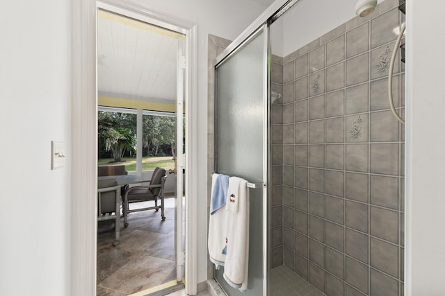 bathroom with an enclosed shower