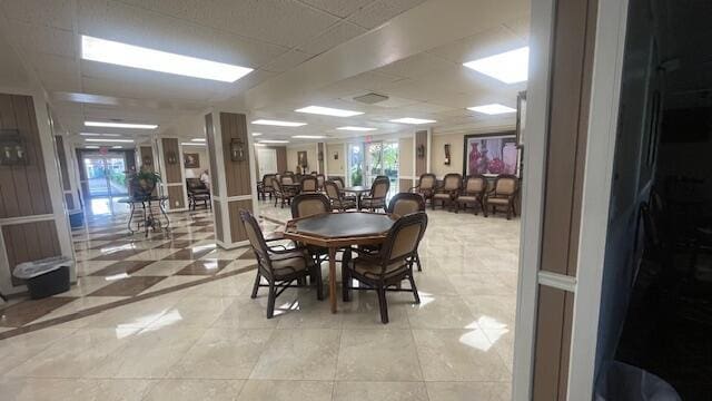 view of tiled dining area