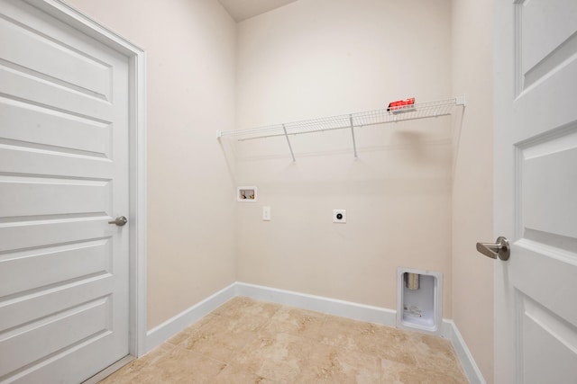 washroom featuring hookup for an electric dryer and hookup for a washing machine