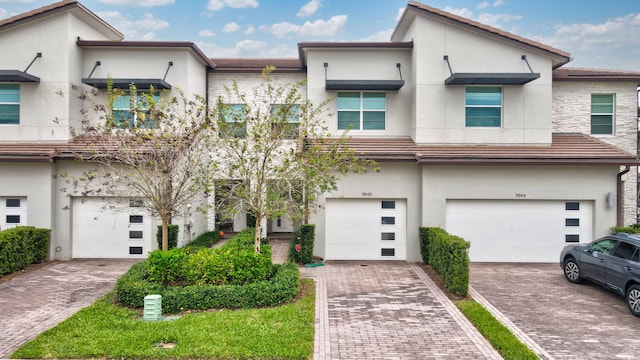 view of property featuring a garage