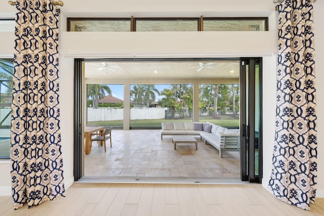 entryway featuring light hardwood / wood-style flooring