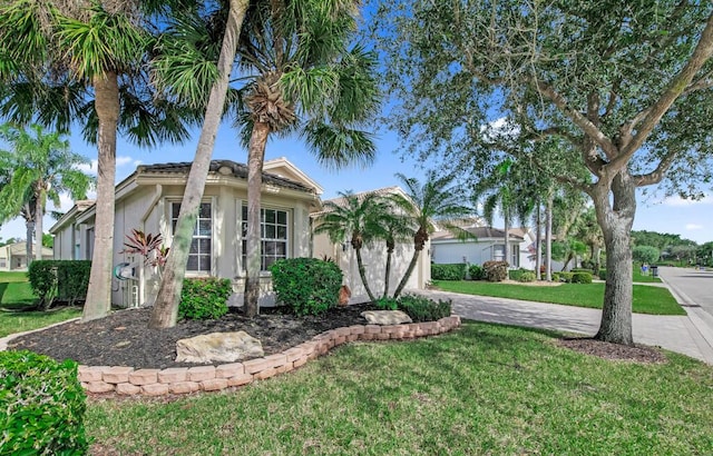 view of front of home with a front yard