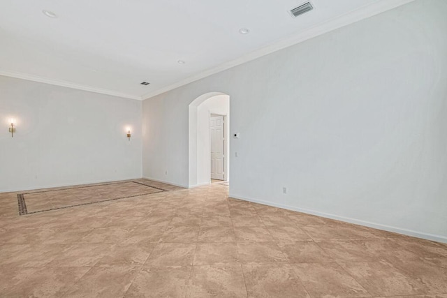 empty room with crown molding