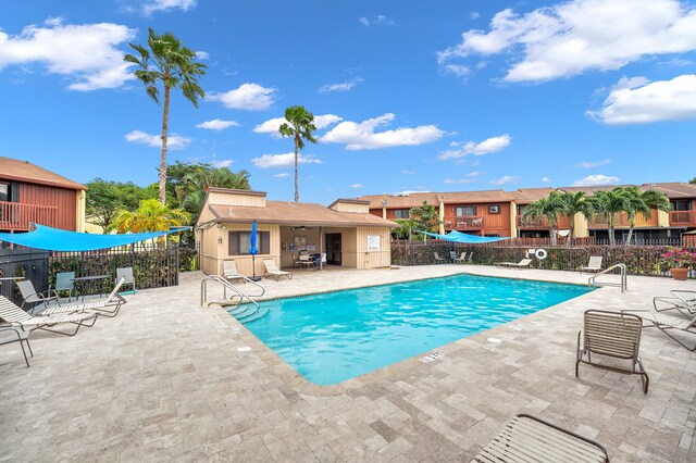 view of pool featuring a patio area