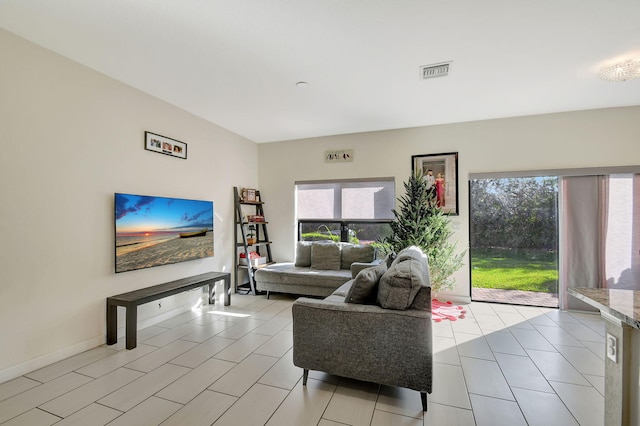 living room with plenty of natural light