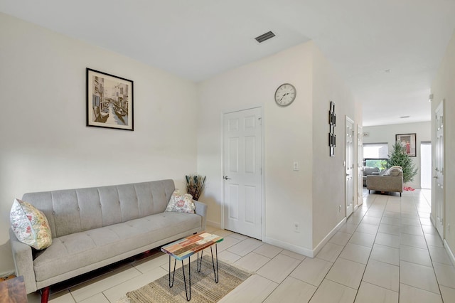 view of tiled living room