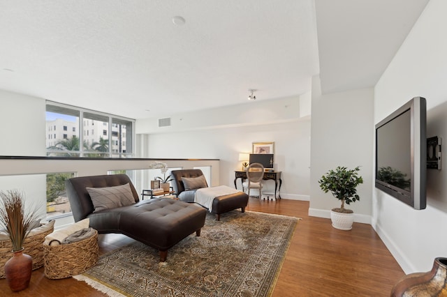 living room featuring wood-type flooring