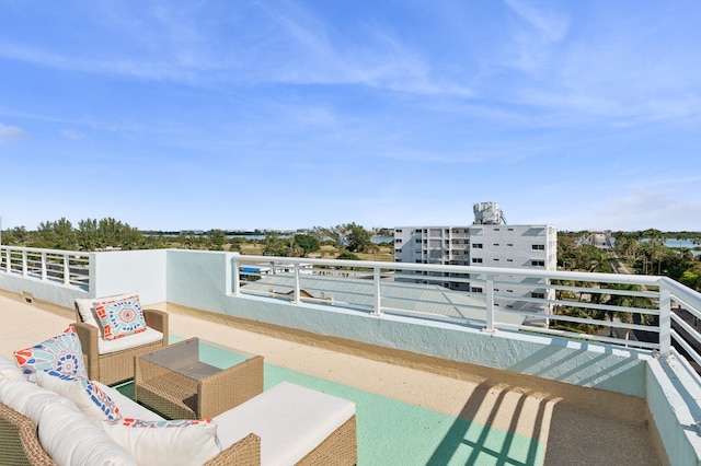 balcony featuring an outdoor living space