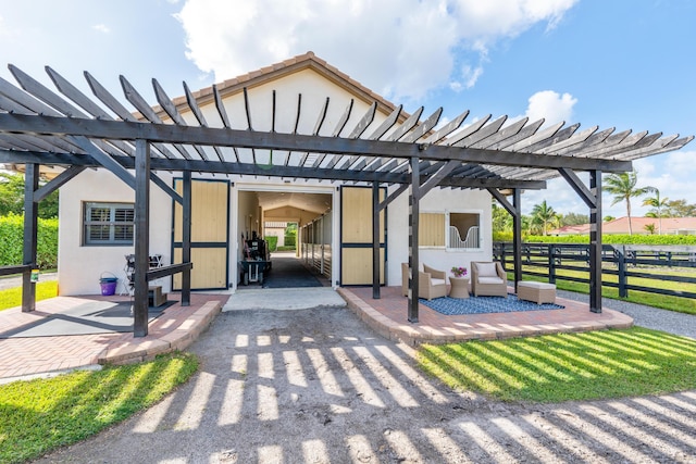 exterior space with an outdoor living space