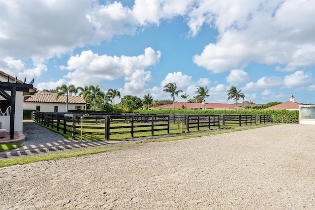 exterior space featuring a rural view