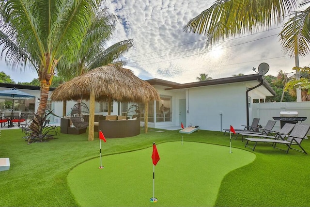 view of home's community with an outdoor living space