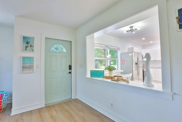 entryway featuring light hardwood / wood-style floors