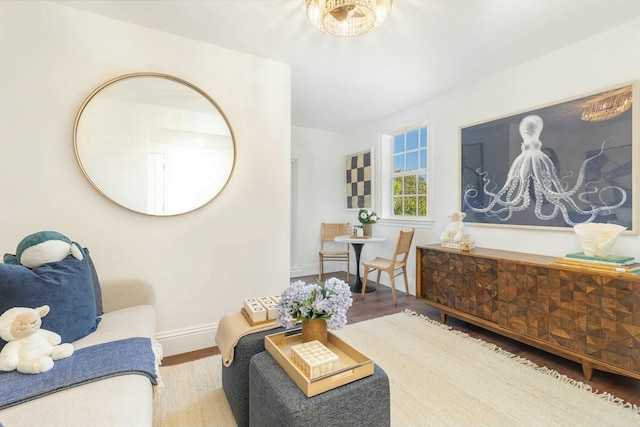 230 Argyle Rd, West Palm Beach, FL 33405 - living room featuring wood finished floors and baseboards