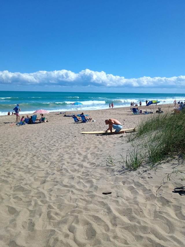 property view of water with a beach view