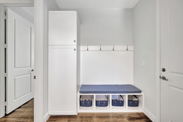 mudroom featuring wood finished floors