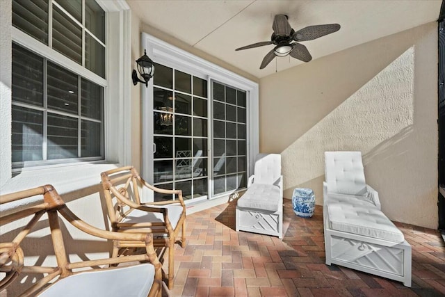 view of patio / terrace with ceiling fan