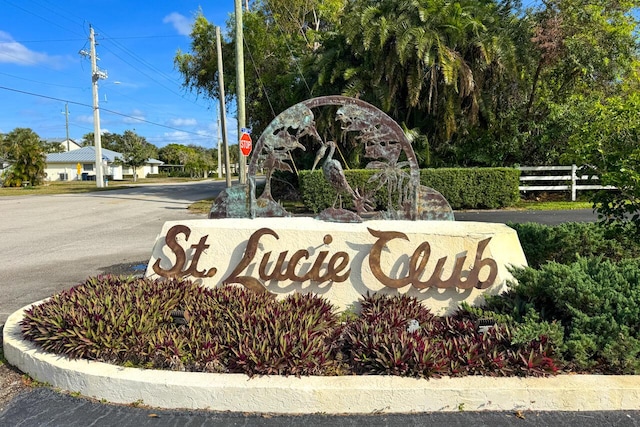 view of community sign