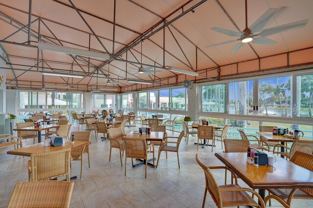 view of tiled dining room