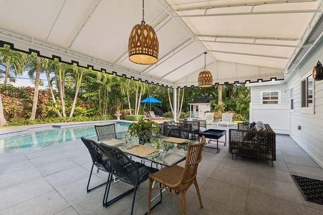 view of patio featuring an outdoor hangout area