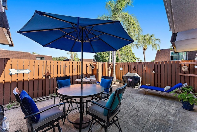 view of patio with grilling area