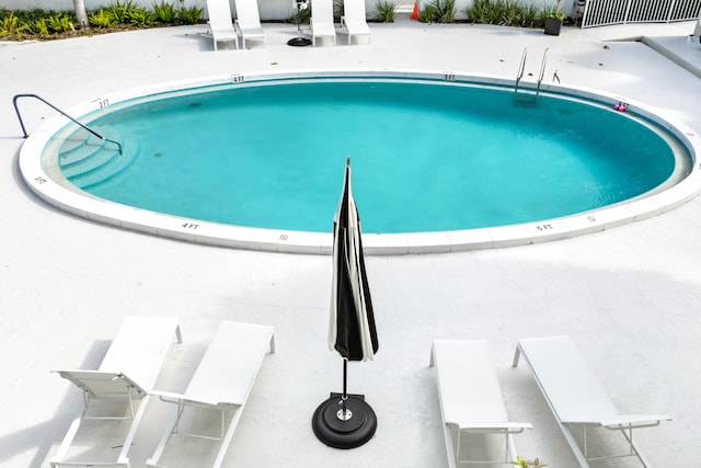 view of pool featuring a patio