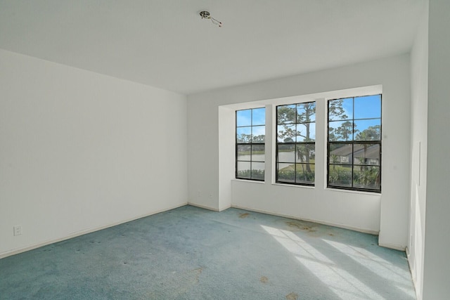 spare room featuring light carpet