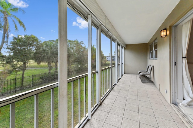 view of unfurnished sunroom