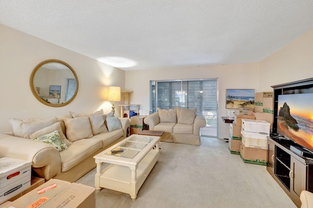 8205 NW 61st St Unit B303, Tamarac, FL 33321 - living room featuring light colored carpet and a textured ceiling