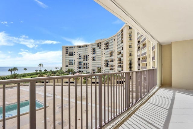 balcony with a water view