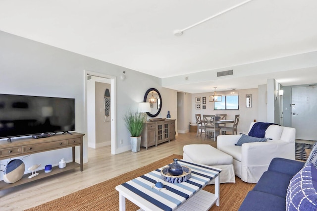 living room featuring hardwood / wood-style floors