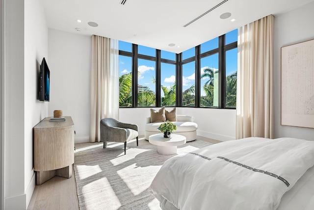 bedroom featuring light wood-type flooring