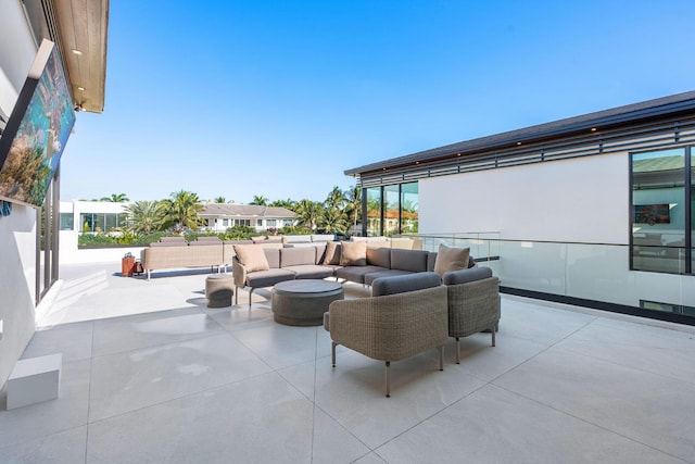 view of patio with an outdoor living space