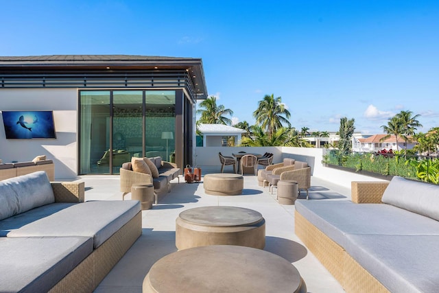 view of patio / terrace with an outdoor living space