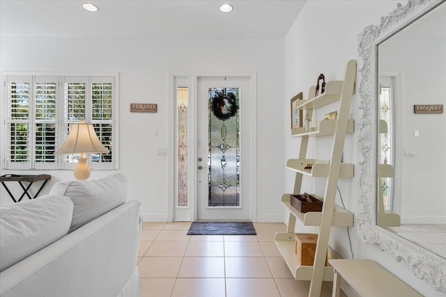 view of tiled foyer entrance