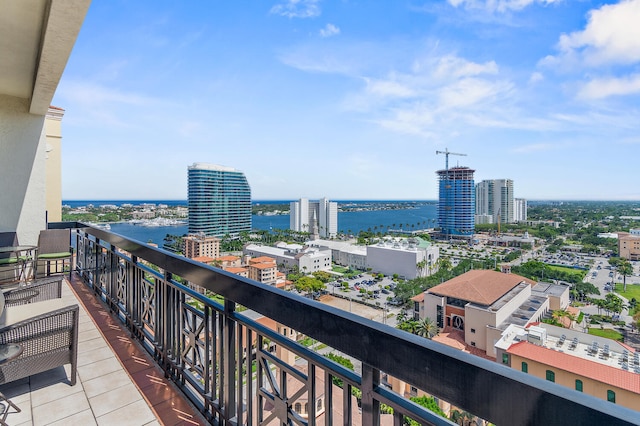 balcony with a water view