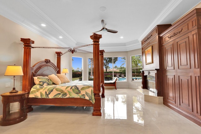 bedroom featuring ornamental molding