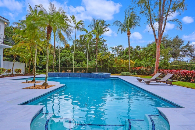 view of pool featuring a patio