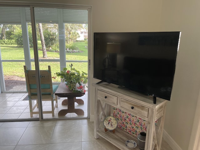 view of tiled living room