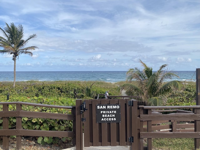 property view of water with a view of the beach