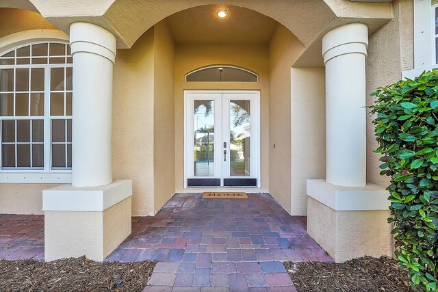 view of exterior entry with french doors