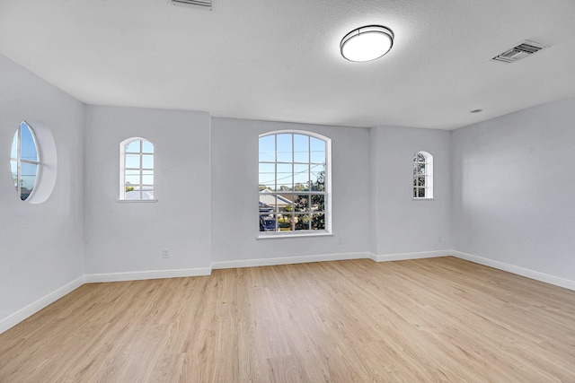 spare room with plenty of natural light and light wood-type flooring