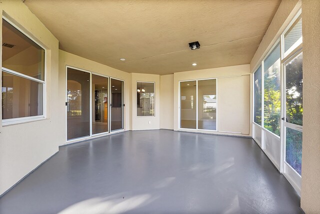 view of unfurnished sunroom