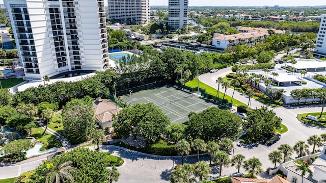 birds eye view of property featuring a view of city