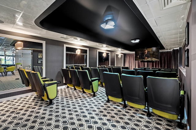home theater featuring baseboards